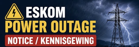 WEDNESDAY 30 SEPTEMBER 2026 @ 21H30 POWER OUTAGE KINGSWOOD PARK ONRUS 