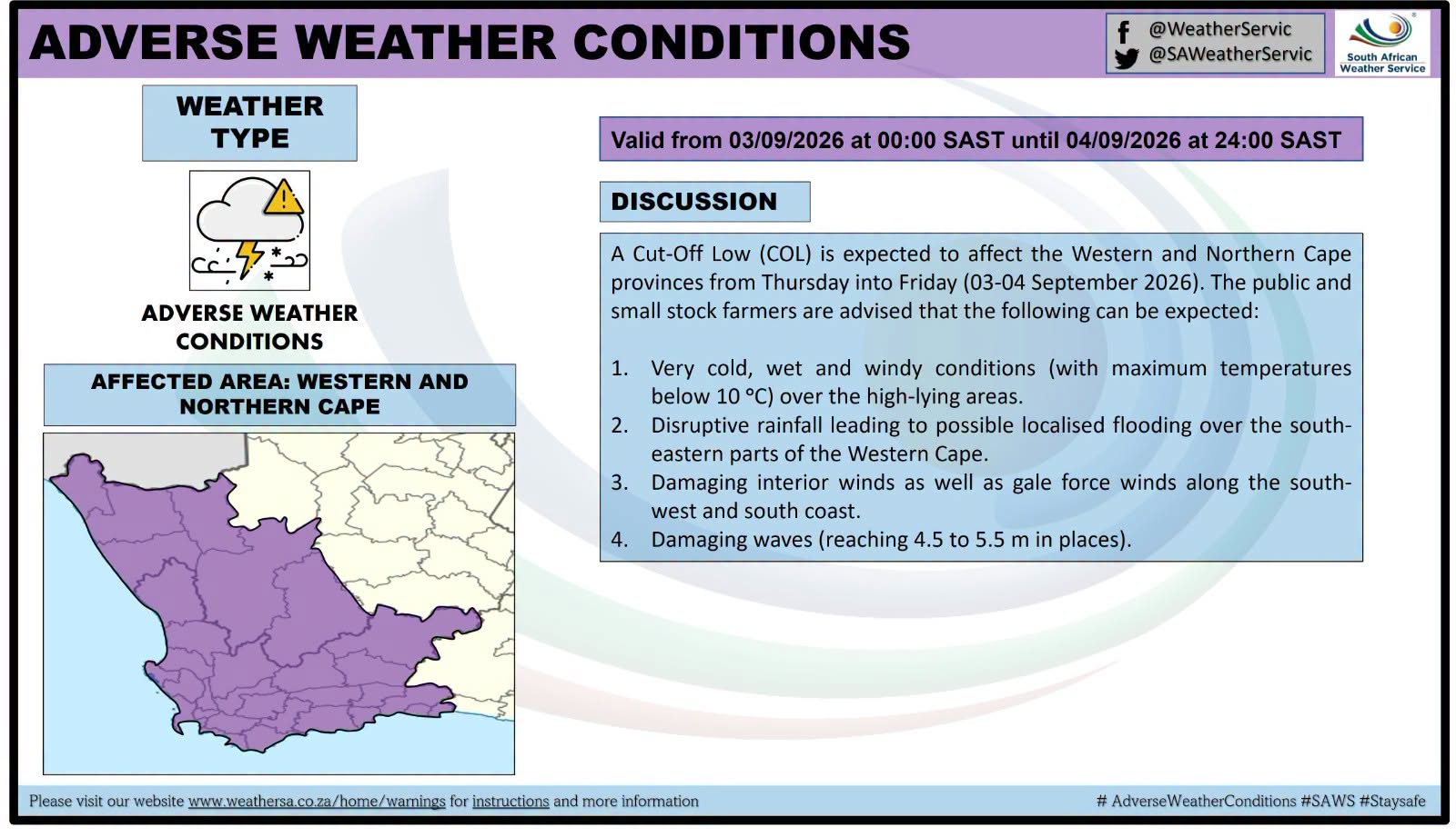 ⚠️ WEATHER ALERT: COLD, WET & WINDY CONDITIONS ❄️🌧️