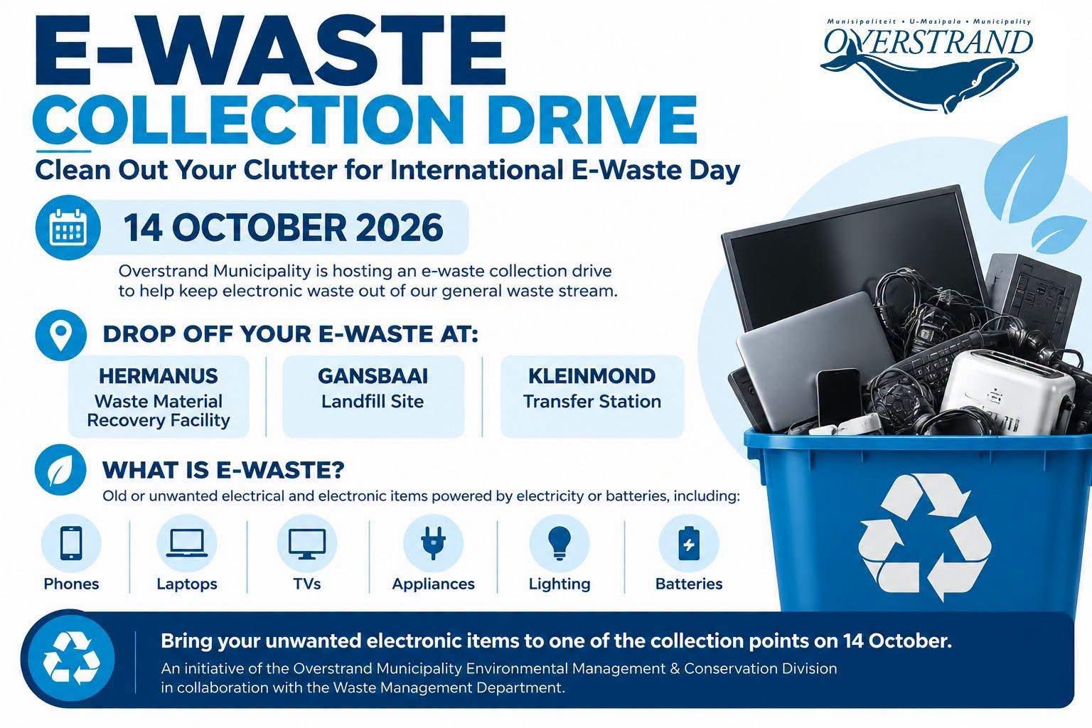 Municipality to host e-waste collection drive in Overstrand on 14 October